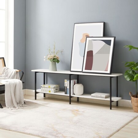Manhattan Comfort Celine Side Table Console in White 25555-WH